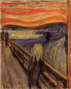Expressionism Painting - The Scream by Edvard Munch 1893 oil Expressionism